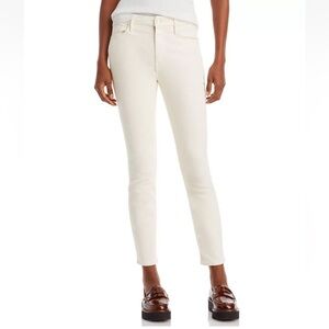 MOTHER Cream Ankle Slim Straight Jeans